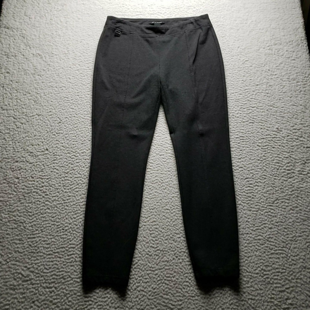 Zac & Rachel Dress Pants Womens L Gray Knit Pull On Elastic Waist Slim Stretch